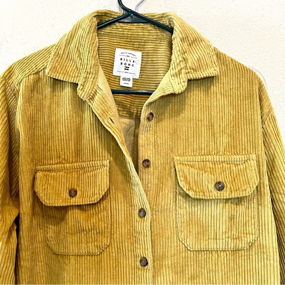 Billabong So Stoked Corduroy Shacket shirt jacket Kiwi oversized womens S cotton - Picture 5 of 11